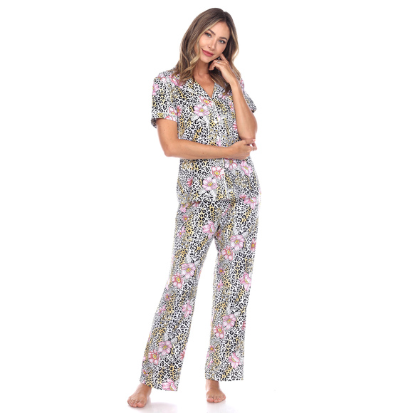 Short Sleeve & Pants Tropical Pajama Set - Picture 2 of 4